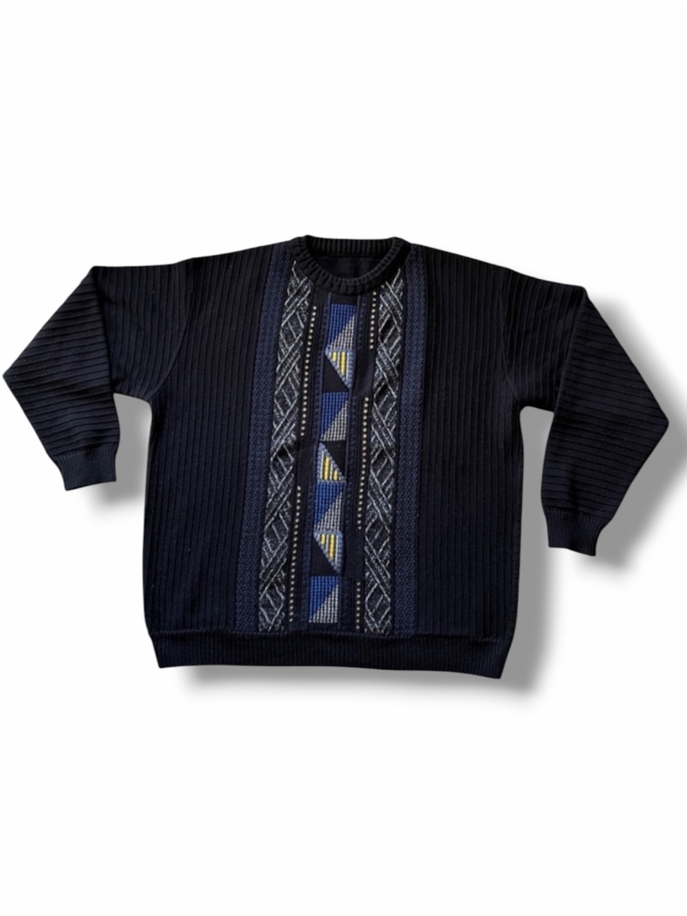 Vintage 80’s Italian Wool Embroidered Pullover Sweater Size XL